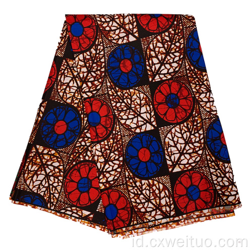 100% blok poliester kain lilin cetak Afrika